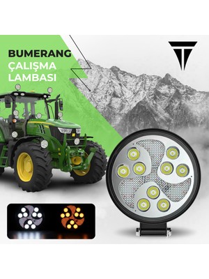 C9 Bumerang 27W Tekne Yuvarlak LED Sis ve Çalışma Lambası