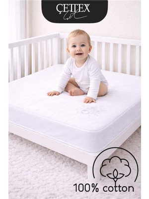 Çettex Baby  Pamuk Sıvı Geçirmez Fitted Bebek ve Çocuk Yatağı Koruyucu Alez