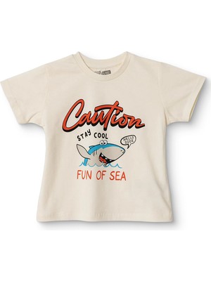 Hellobaby Hellobaby Erkek Bebek Tshirt Hayvan Baskılı Bisiklet Yaka Kısa Kol