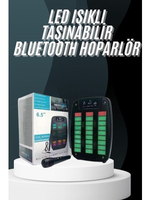 Tgzm Bluetooth Hoparlör Taşınabilir Şarjlı Işıklı Büyük Boy Yüksek Ses Kalitel - TG0012-2RF2B