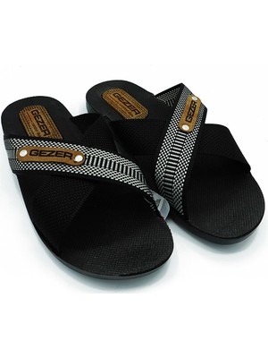 Gezer Erkek Halatlı Siyah Terlik Sokak Yazlık Siyah