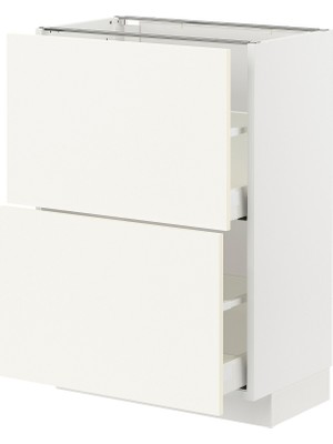 Hobiurun Çekmeceli alt dolap, VALLSTENA beyaz, 60x37 cm, 2 çekmeceli ve 2 ön panelli