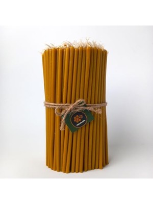 Almumu Mum Dilek Mumu Doğal Petek Ince Uzun Parti Nişan Düğün Ritüel Doğum Günü Mum 15 Adet Beeswax Candle (Sarı)