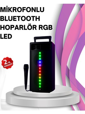 Tgzm Renkli Işıklı Bluetooth Hoparlör – Taşınabilir Güçlü Ses Performansı - TG0012-2RG777