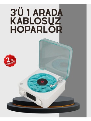 Tgzm Stereo Sesli Gece Lambalı Bluetooth Hoparlör – Şık Vintage Tasarım - TG0012-2RN5S3