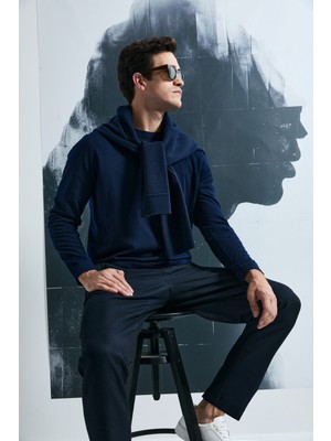 Lufian Maxıma Smart Erkek Chino Pantolon Slim Fit Lacivert