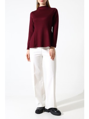 Sabr Polyviskon Dik Yaka Basic Bluz – Günlük ve Rahat