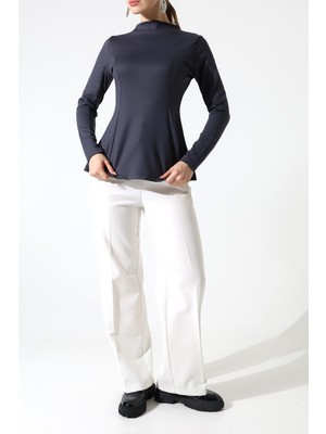 Sabr Polyviskon Dik Yaka Basic Bluz – Günlük ve Rahat