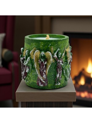 Melek Yılbaşı Kırmızı Mumluk Vanilya Kokulu Soya Mumu