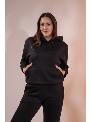 Roxxlen Kadın Büyük Beden Cepli Sweatshirt