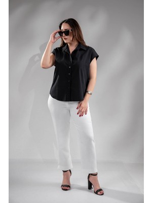 Roxxlen 1212560 Kolsuz Poplin Gömlek