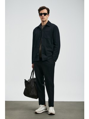 Lufian Copernı Smart Erkek Chino Pantolon Slim Fit Siyah