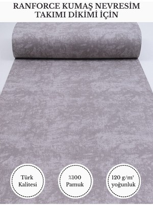 Fabricstown Ranforce Kumaş Nevresim Dikimi Için – %100 Pamuk, 240 cm × 100 Cm, Mermer Desen