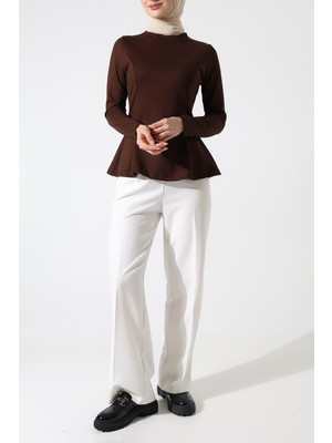 Sabr Polyviskon Dik Yaka Basic Bluz – Günlük ve Rahat