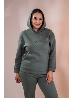Roxxlen Kadın Büyük Beden Cepli Sweatshirt