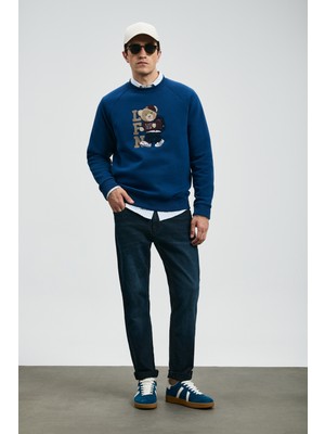 Lufian Andrea Spor Jean Erkek Pantolon Slim Fit Mavi