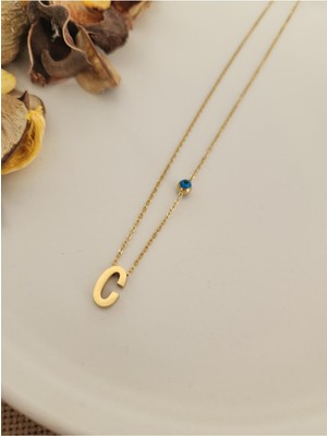 Hercy C Harfli Ithal Paslanmaz Çelik Kolye