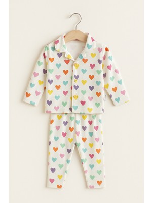 Selvira Çok Renkli Bebek Pijama Takımı - %100 Pamuk Düğmeli Uzun Kollu Kız/erkek Çocuk Seti
