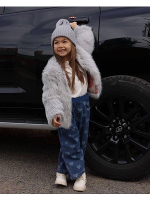 Magu Denim Kalp Desenli Kız Çocuk Pantolon