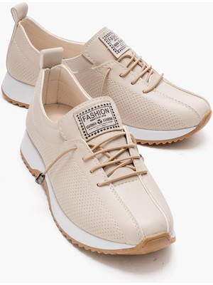 Ccway Kadın Günlük Ayakkabı Bej Cilt