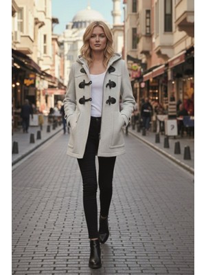 1Tarz Şık Kışlık Kadın Kaşmir Kaşe Kaban