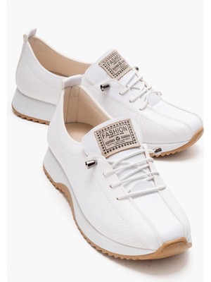 Ccway Kadın Günlük Ayakkabı Beyaz Cilt