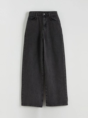 LC Waikiki Siyah Boyfriend Kız Çocuk Jean Pantolon  (W5)