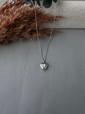 M Miel Kadın Parlak Taş Detay Paslanmaz Çelik Kolye