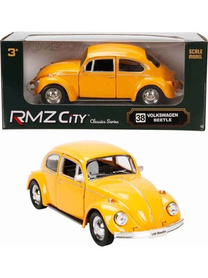 1:32 Rmz City Alman Klasikleri Serisi Die Cast Çek Bırak Model Araba - Turuncu Volkswagen Beetle