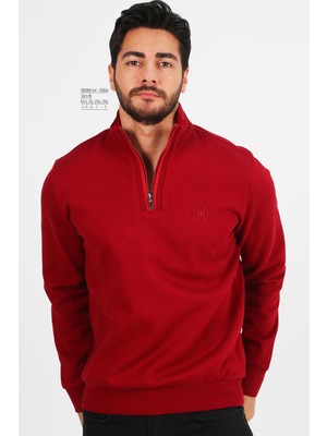 Moda Yarım Fermuarlı Dik Yaka Sweatshirt