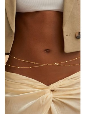 M Miel Bel Zinciri Bel Kolyesi Vücut Takısı