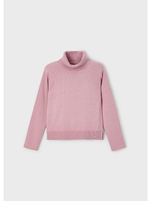 Mayoral Kız Çocuk Örme Balıkçı Yaka Kazak Pudra 313