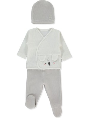 Bebetto Kadife Zıbın Set 3lü Takım (My Lıttle One) Gri