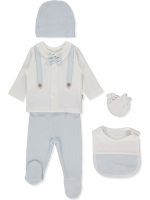 Bebetto Jakarlı Interlok Zıbın Set 5li (Baby Kıng/25) Mavi