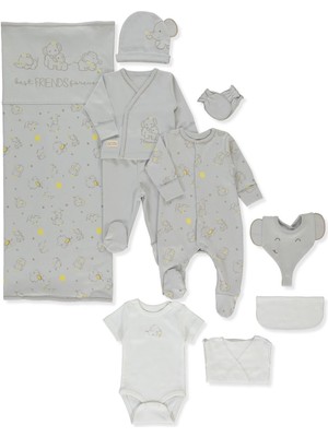 Bebetto Interlok Zıbın Set 10LU (Lıttle Elephant) Gri