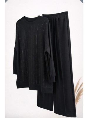 JOOQSTORE Taşlı Tunik Pantolon Takım