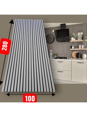 Özbir Kitchen Yeni Gri Akustik Duvar Paneli 100X280 Ahşap Duvar Paneli