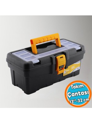 Nzb Takım Çantası Bölmeli Taşınabilir Kulplu Alet Çanta 32 cm Plastik Açma Kapatmalı 13'' Inç Organizer