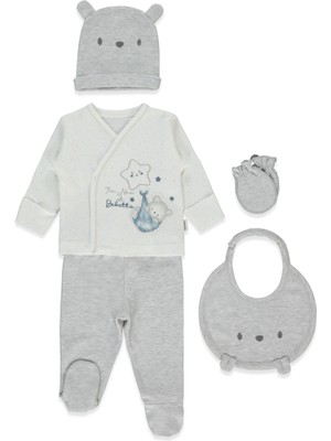 Bebetto Interlok Zıbın Set 5li (Be Kınd) Gri Melanj