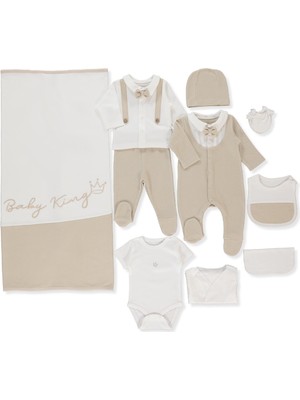 Bebetto Jakarlı Interlok Zıbın Set 10LU (Baby Kıng/25) Bej