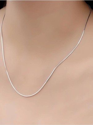 Unisex Çelik Gümüş Renk 60 cm Ince Italyan Zincir Kolye