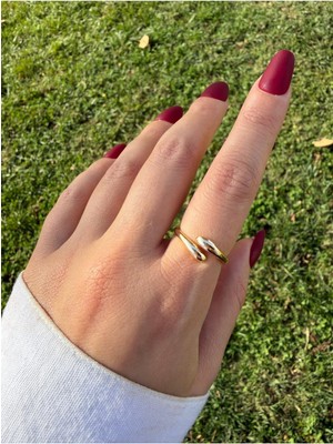 Kadın Gold Renk Ince Bottega Yüzük