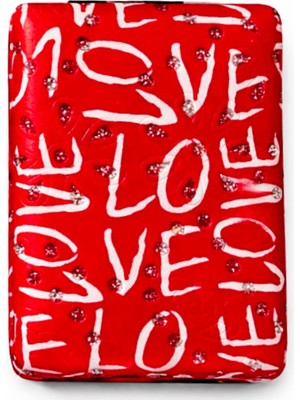 Hedies Çift Taraflı Kapaklı Dikdörtgen Cep Aynası Love Model (3022)