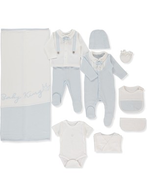 Bebetto Jakarlı Interlok Zıbın Set 10LU (Baby Kıng/25) Mavi