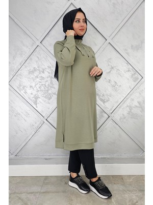 Pys Giyim Kadın Çıtçıt Fermuar Detaylı Tesettür Tunik