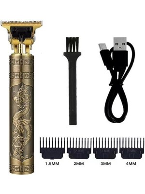 urfakent bilişim ve medya danışmanlık Buffer® Vintage Görünümlü Güçlü 4 Farklı Başlıklı USB Şarjlı Manuel Tıraş Makinası