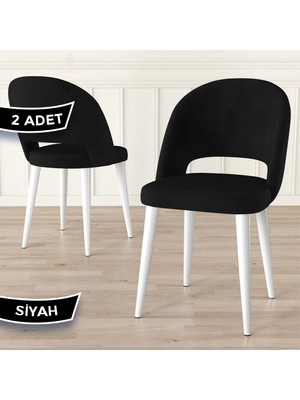 Canisa Pane Serisi 2 Adet Mutfak Sandalyesi Babyface Kumaş Beyaz Ayak