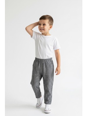 MiaBaby Çizgili Keten Pantolon