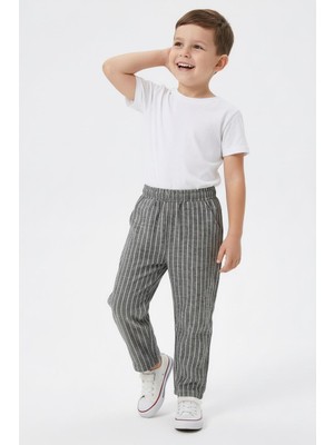 MiaBaby Çizgili Keten Pantolon