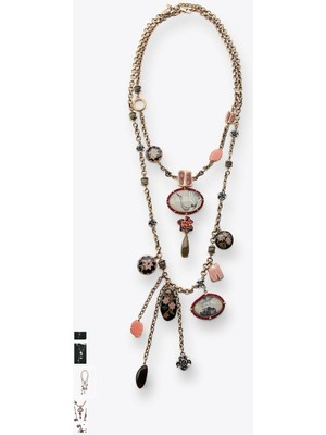 2li Charm'lı Reçine Zra Marka Model Kolye Seti